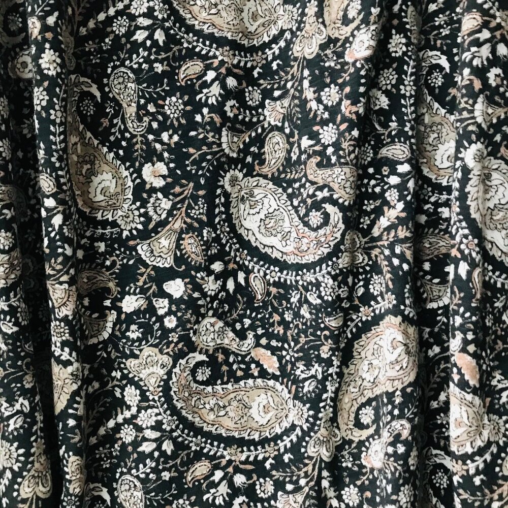 LUCKY BRAND Boho long  Sleeve Paisley blouse Elastic cuffs  Size: M - Picture 3 of 6